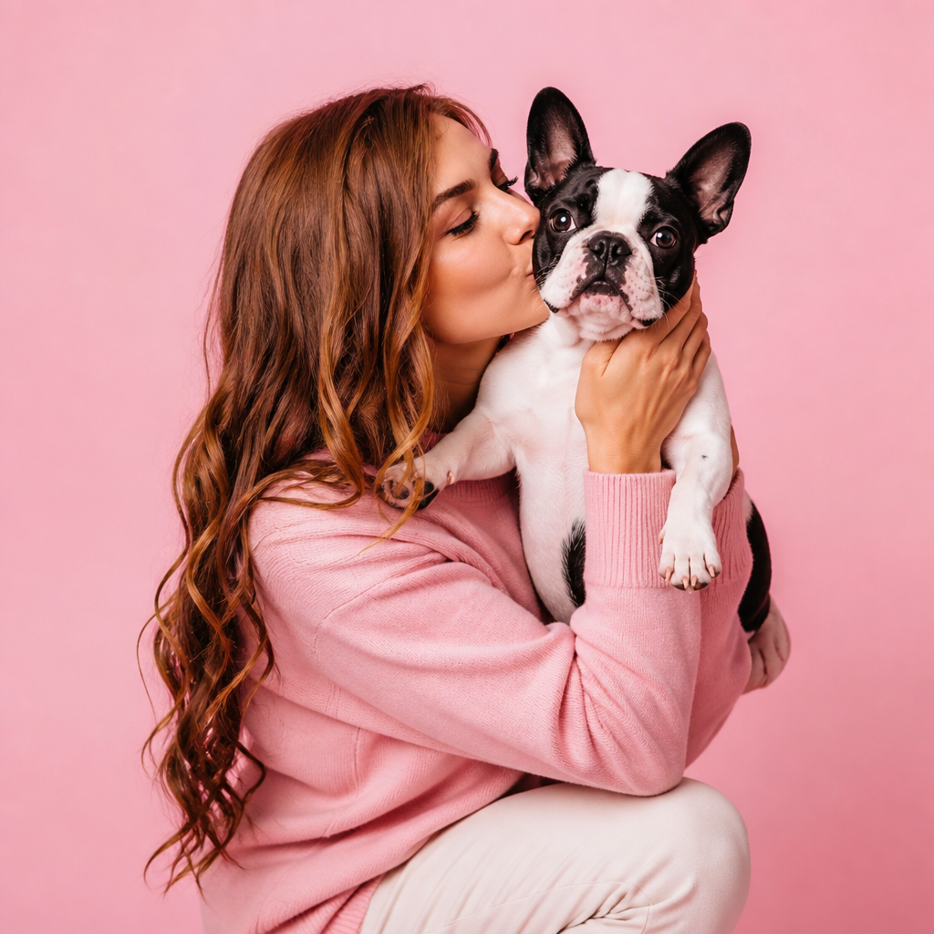 Gemma coccola un cane